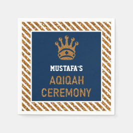 Blue Guld Royal Krona Prince Aqiqah Papper Pappersservett