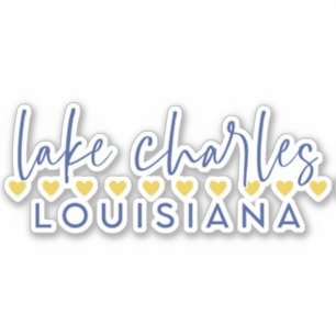 Blue & Guld Sjö Charles, Louisiana Vinyl Sticker Klistermärken