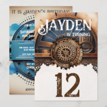 Blue Guld Steampunk Födelsedagsfest