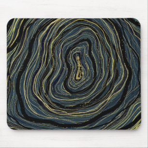 Blue Guld Swirl Glam Art Musmatta
