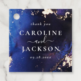 Blue Guld Universe Bröllop Anpassningsbar Gåvor Etiketter