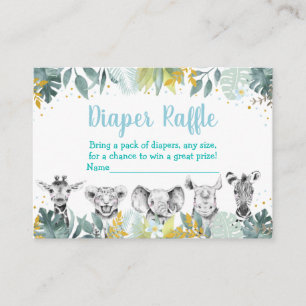 Blue Guld Vild 1 Safari Baby Diaper Raffle Tilläggskort