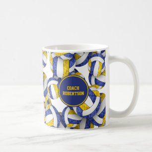 Blue guld volleyball-laget färg namn kaffemugg