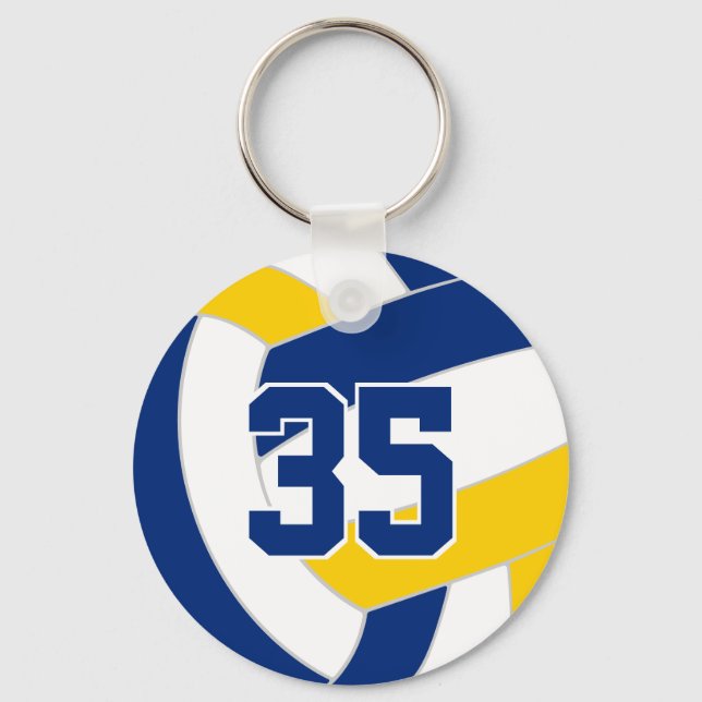 Blue guld volleyball Team färg personlig Nyckelring (Framsida)