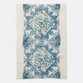Blue Guld & White Talavera Azulejo Tile Titta 3 Kökshandduk