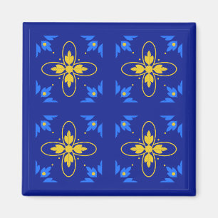 Blue & Gult Azulejo Magnet