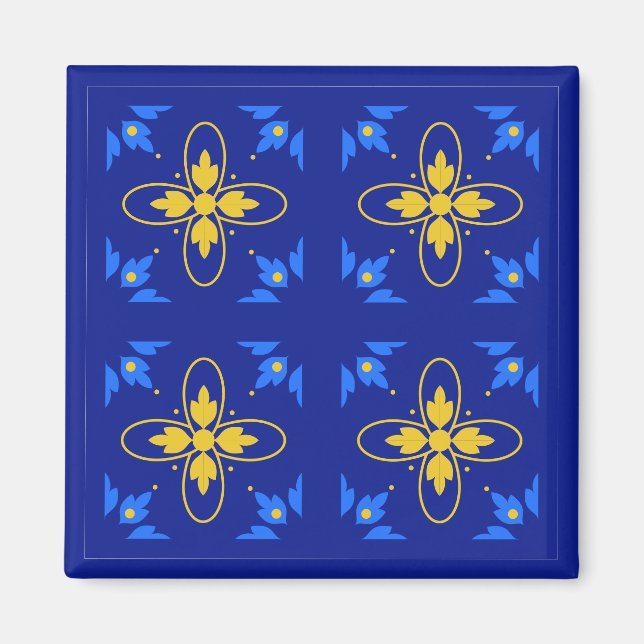 Blue & Gult Azulejo Magnet (Framsidan)