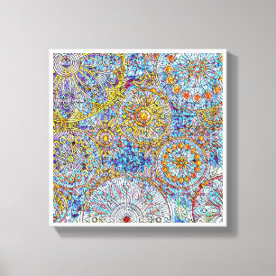 Blue & Gult Canvas Wall Art12 tum x 12 tum, 1,5 tu