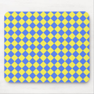 Blue Gult Checker Diamond Mönster Musmatta