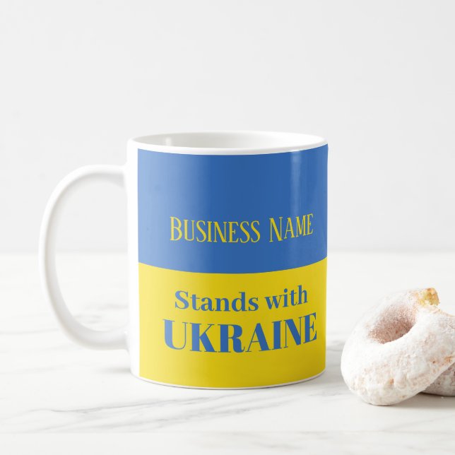 Blue Gult Flagga Business Ukraina Kaffemugg (Med munk)