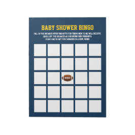 Blue Gult FOOTBALL babydusch BINGO GAME Anteckningsblock