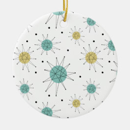 Blue Gult Franciscan Starburst Mid Century Julgransprydnad Keramik