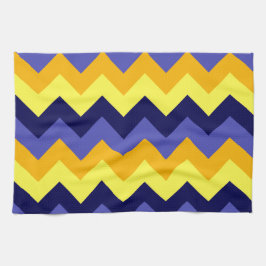 Blue Gult Guld Chevrons Kitchen Towel Kökshandduk