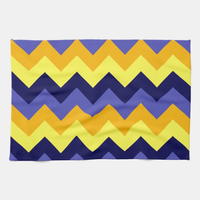 Blue Gult Guld Chevrons Kitchen Towel Kökshandduk (Horisontell)