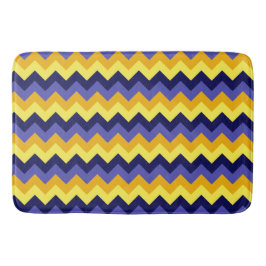 Blue Gult Guld Chevrons Large Bath Mat Badrumsmatta