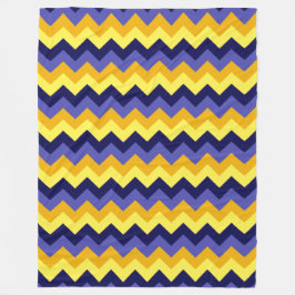 Blue Gult Guld Chevrons Large Fleece Blanket
