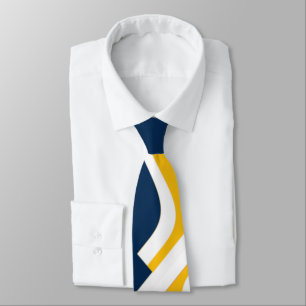 Blue Gult-Guld och White Anvil Abstrakt Necktie Slips