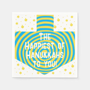 Blue Gult Hanukkah Swirl Dreidel Pappersservett