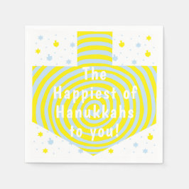 Blue Gult Hanukkah Swirl Dreidel Pappersservett