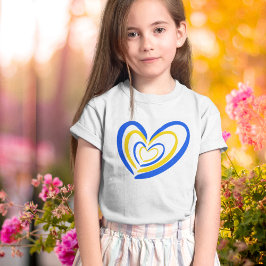 Blue Gult Heart Peace No war Ukraina Inspiration T Shirt