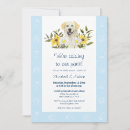 Blue Gult Labrador Hund Baby Shower-inbjudan Inbjudningar