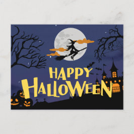 Blue Gult Modern Happy halloween Helg Vykort