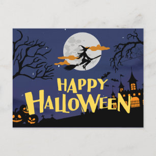 Blue Gult Modern Happy halloween Helg Vykort