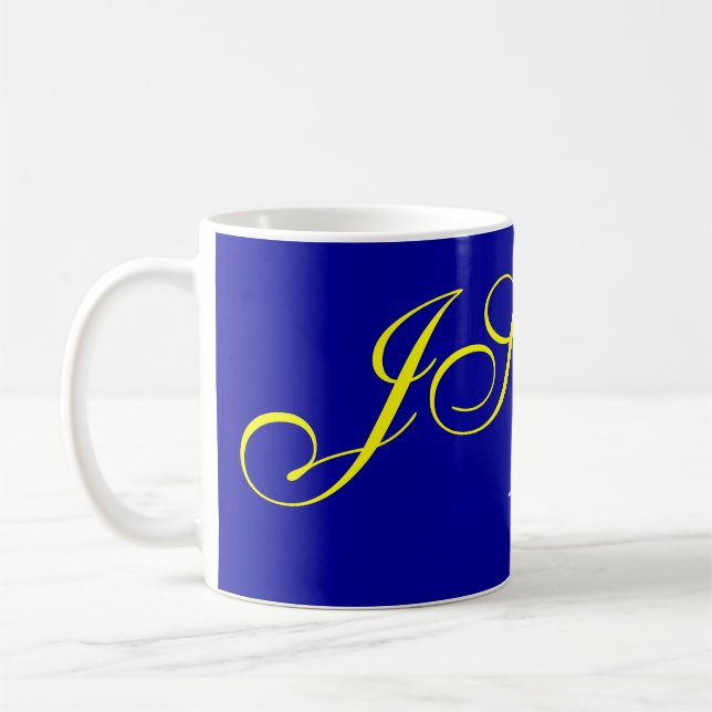 Blue Gult Monogram Consultant Kaffemugg (Vänster)