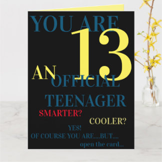 Blue Gult Red 13:e Officiellen Teenager Boy Birthd Kort