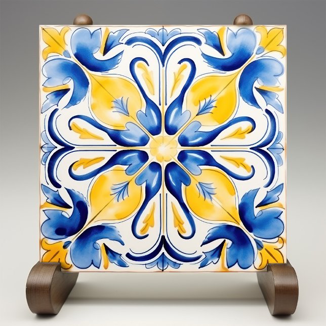 Blue Gult Sunny Azulejos Elegance Kakelplatta (Skapare uppladdad)