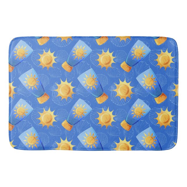 BLUE GULT SUNTAN LOTION SOL SEASHELLS BADRUMSMATTA (Framsidan)