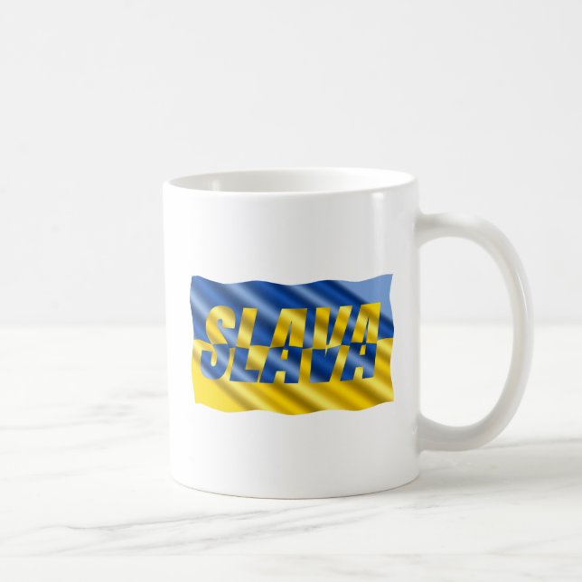Blue Gult Ukraina Inspired Peace No war Kaffemugg (Höger)