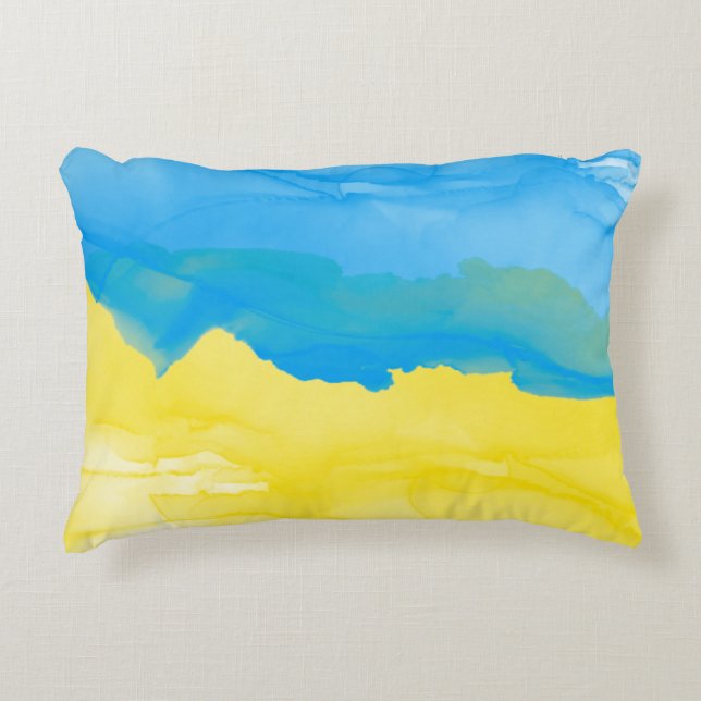 Blue Gult Ukraina Prydnadskudde (Framsidan)