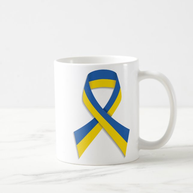 BLUE & GULT UKRANIAN RIBBON KAFFEMUGG (Höger)