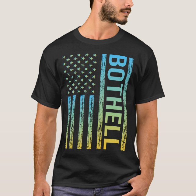 Blue Gult USA flagga - Bothell T Shirt (Framsida)