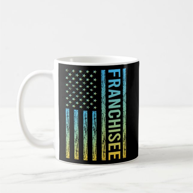 Blue Gult USA flagga - Franchisee Kaffemugg (Vänster)