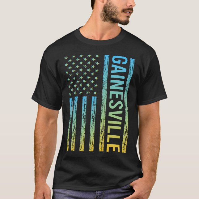 Blue Gult USA flagga - Gainesville T Shirt (Framsida)