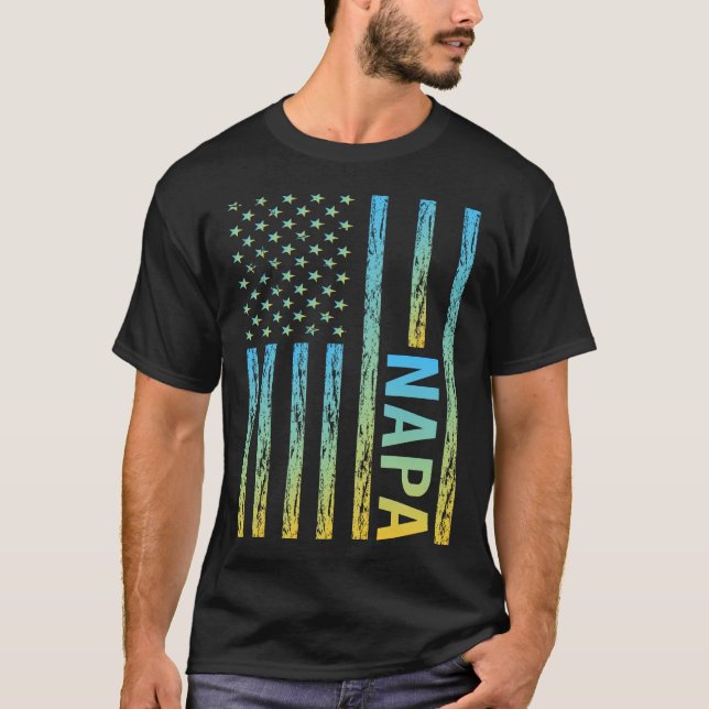 Blue Gult USA flagga - Napa T Shirt (Framsida)
