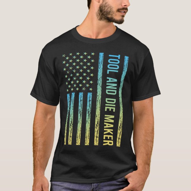 Blue Gult Verktyg och Die Maker T Shirt (Framsida)