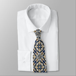 Blue Gult White Black Azuleju Spansk marockkan Slips