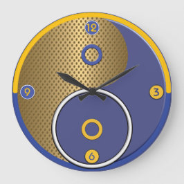 Blue Gult Yin Yang Wall Clock Stor Klocka