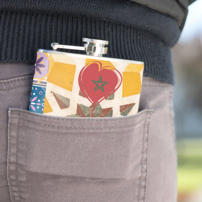 Blue & Gult Zellij Mosaic Mönster Fickplunta (In Situ)