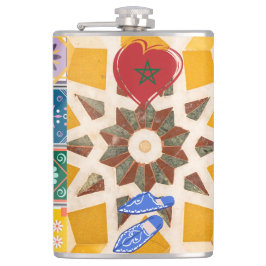 Blue & Gult Zellij Mosaic Mönster Fickplunta