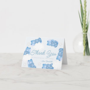 Blue Gummy Bear Boy Baby Shower Tack Kort