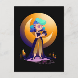 Blue Hair Girl and Gothic Anka Vykort