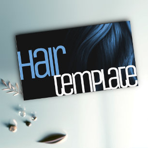 Blue Hair Modern Stil Snyggt Coola Hairdresser Visitkort