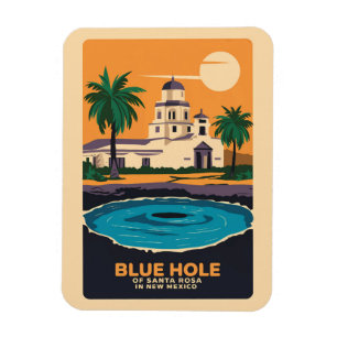 Blue Hål New mexico Travel Art Vintage Magnet
