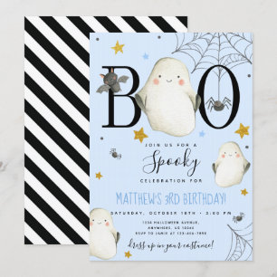 Blue Halloween Birthday-inbjudan Inbjudningar