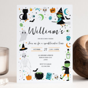 Blue Halloween Birthday-inbjudan Inbjudningar