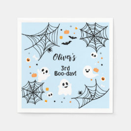 Blue Halloween Cute Ghost Boo-Day Party Pappersservett
